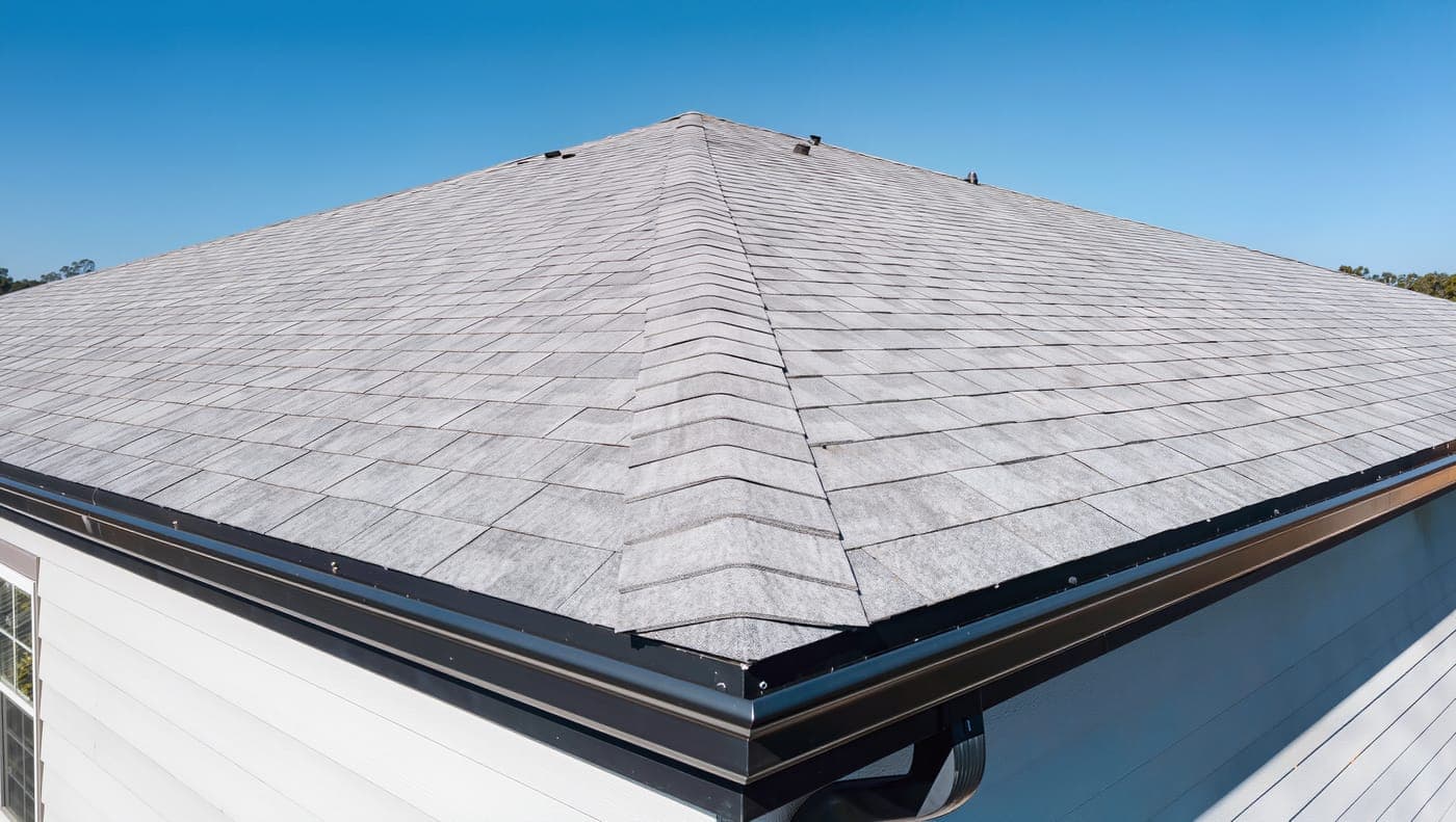Shingle re-roof with new chimney flashing, Long Beach, California